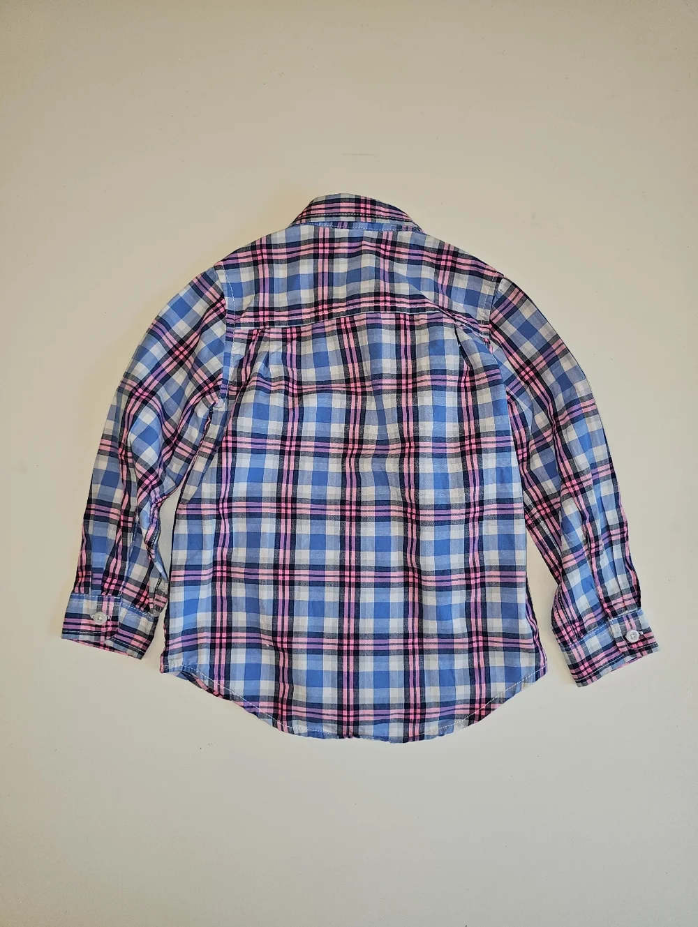 EUC | 4T | The Children’s Place Blue Pink Plaid Button Front Shirt
